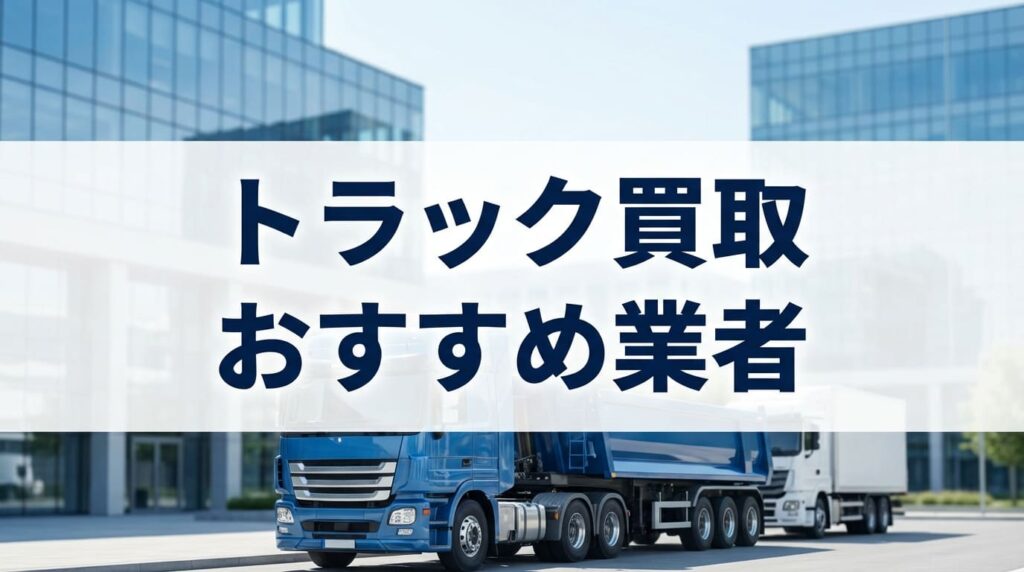 トラック買取おすすめ業者11選！注意点や一括査定・相場などを網羅的に解説