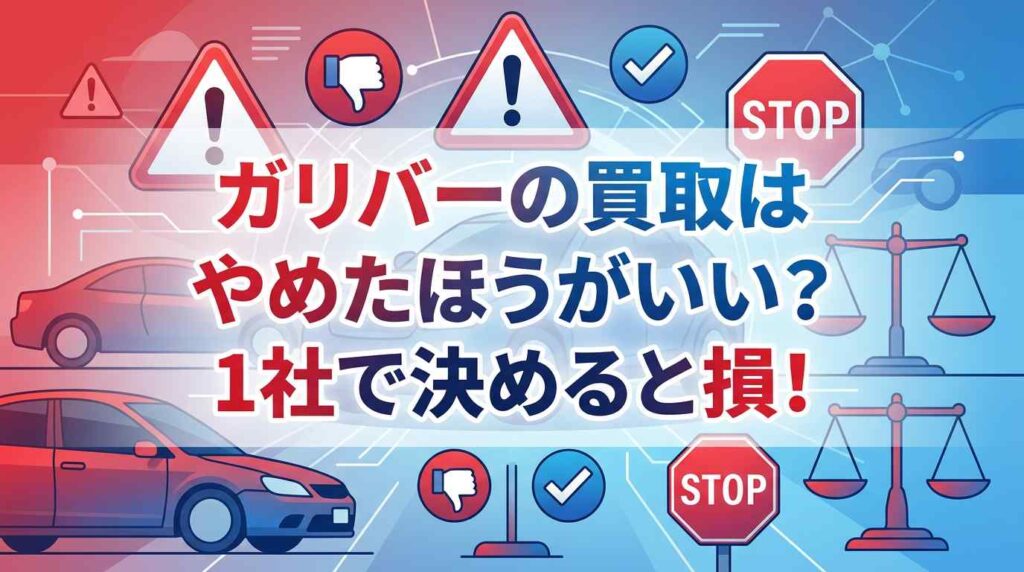 ガリバーの買取はやめたほうがいい？1社で決めると損！実はおすすめの方法を解説