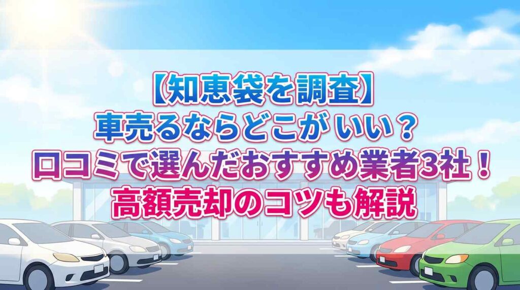 【知恵袋も調査】車売るならどこがいい？口コミで選んだおすすめ業者3社！高額売却のコツも解説