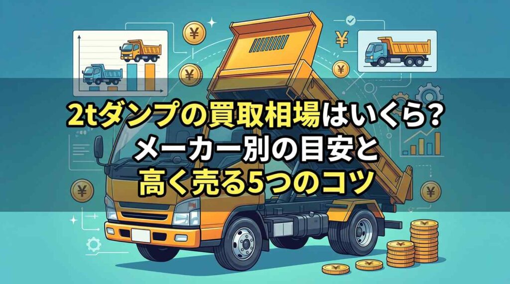 2tダンプの買取相場はいくら？メーカー別の目安と高く売る5つのコツ