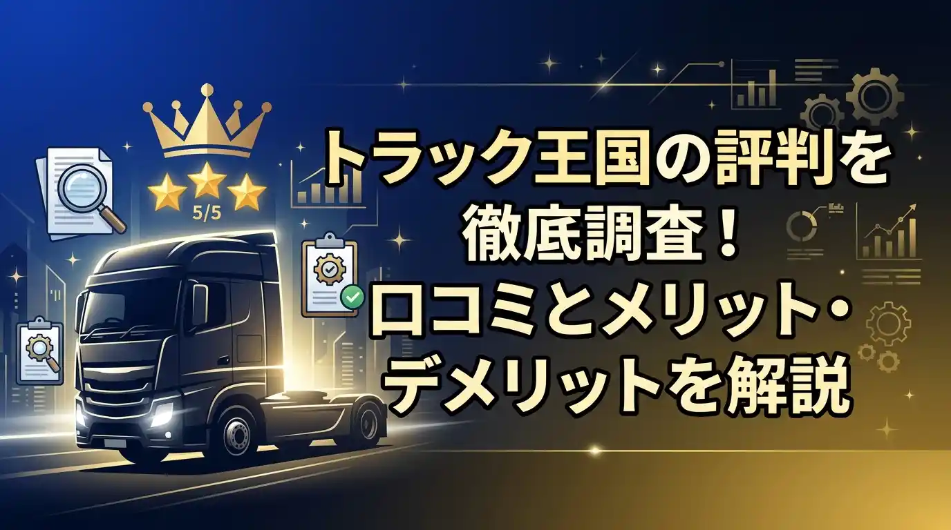 トラック王国の評判を徹底調査!買取の口コミ5選とメリット・デメリットを解説