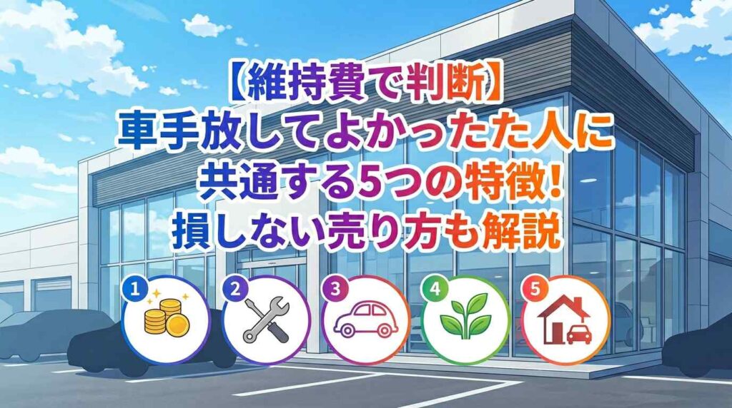 【維持費で判断】車手放してよかった人に共通する5つの特徴！損しない売り方も解説