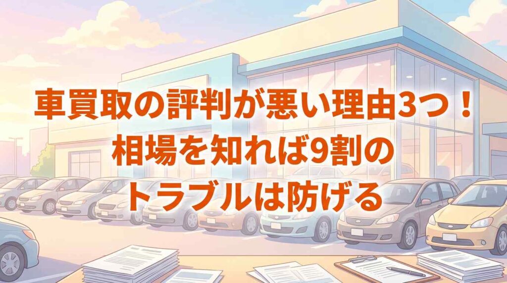 【検証】車買取の評判が悪い理由は3つ！相場を知れば9割のトラブルは防げる
