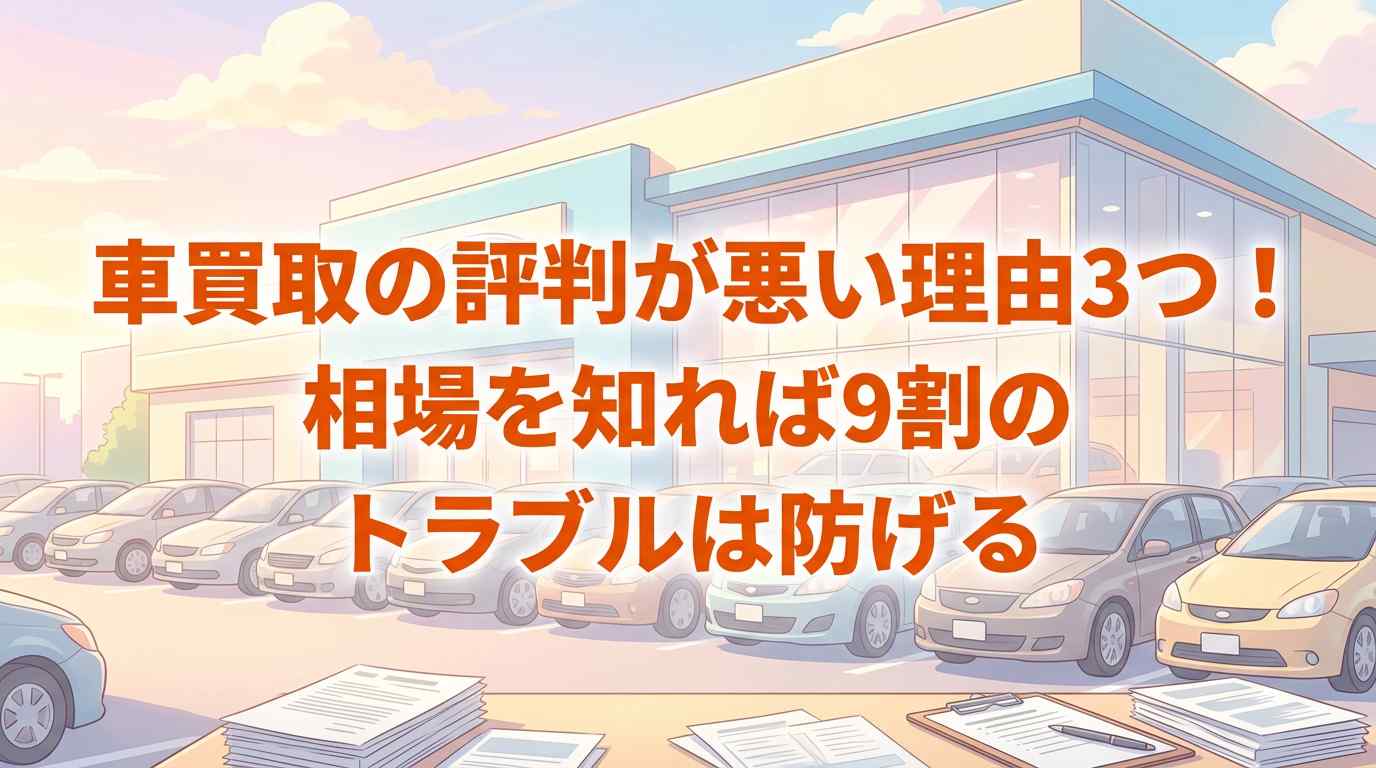 【検証】車買取の評判が悪い理由は3つ！相場を知れば9割のトラブルは防げる