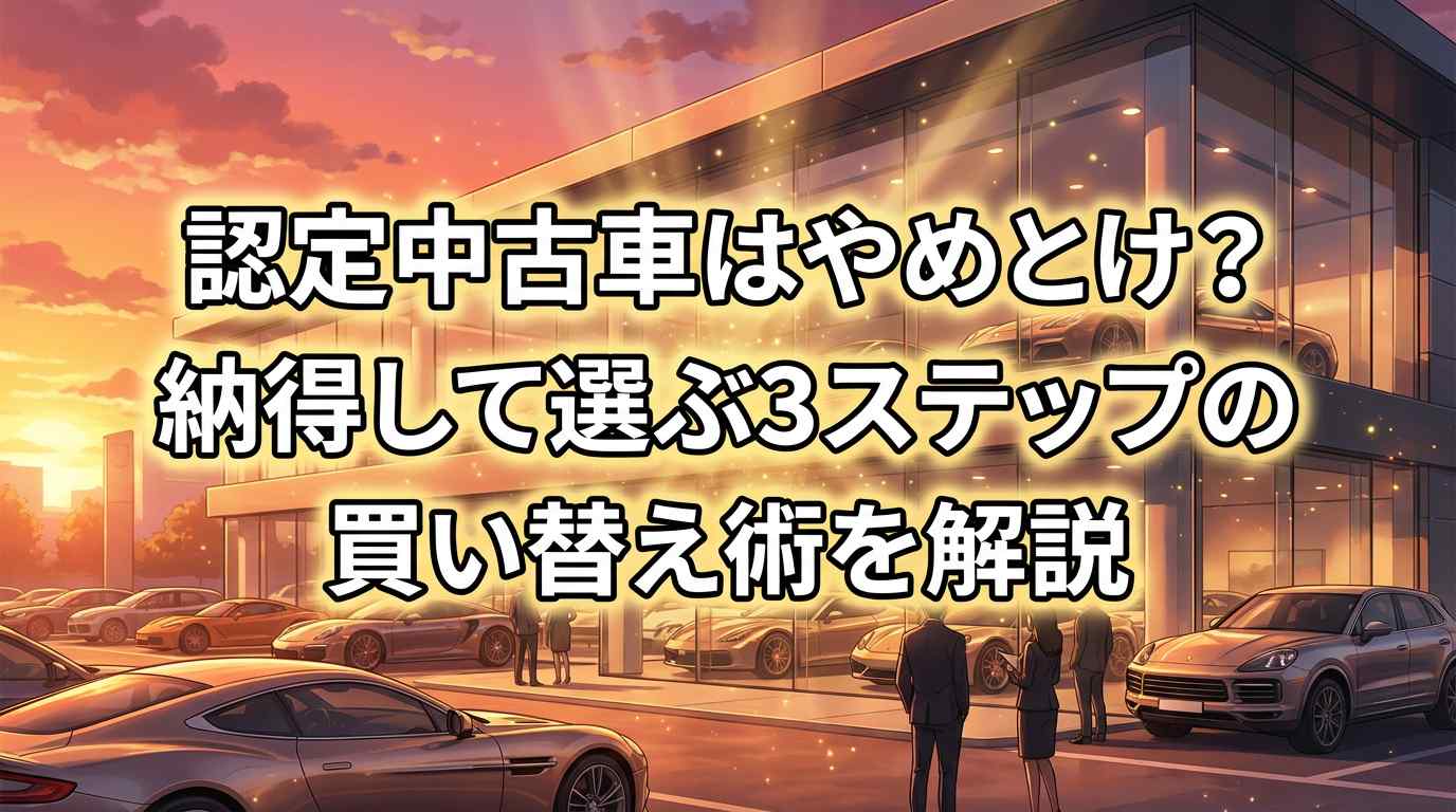 認定中古車はやめとけ？割高分を取り戻す3ステップの買い替え術を解説