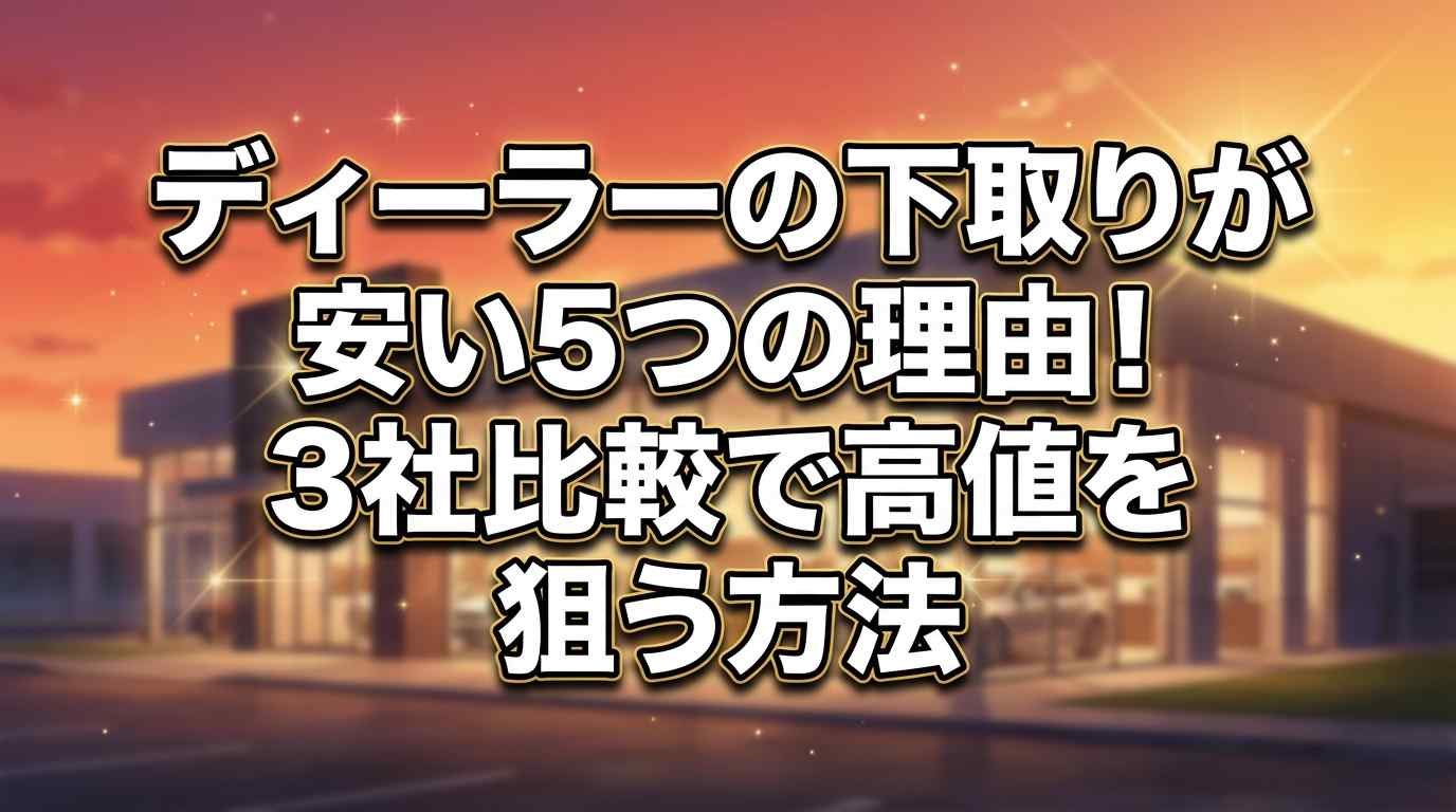 ディーラーの下取りが安い5つの理由！3社比較で高値を狙う具体的な方法