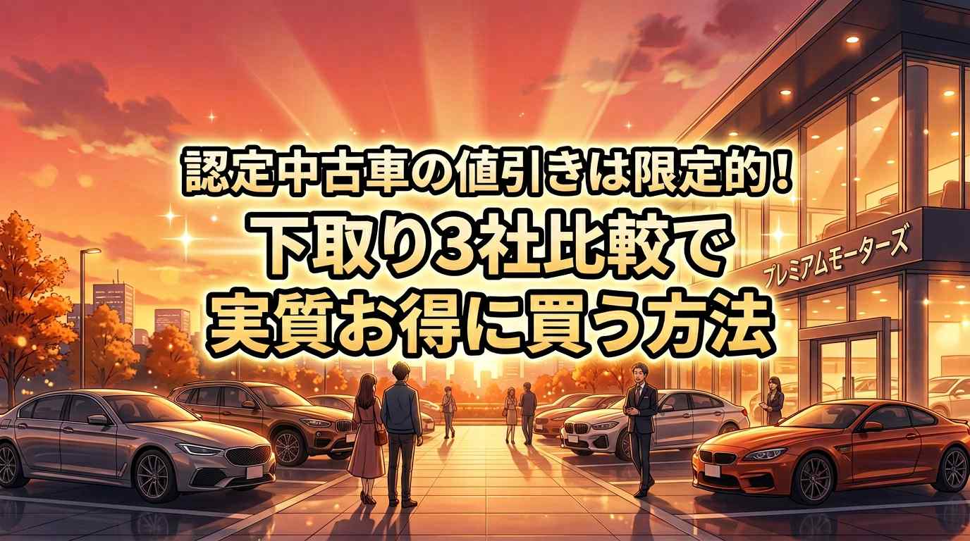 認定中古車の値引きは限定的！下取り3社比較で実質お得に買う方法
