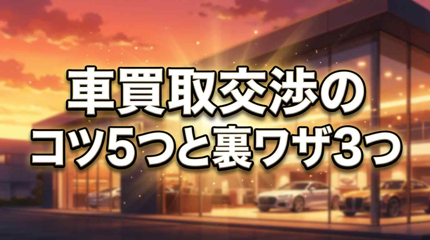 車買取交渉が苦手でも高く売れる！コツ5つと裏ワザ3つで相場超えを狙う方法