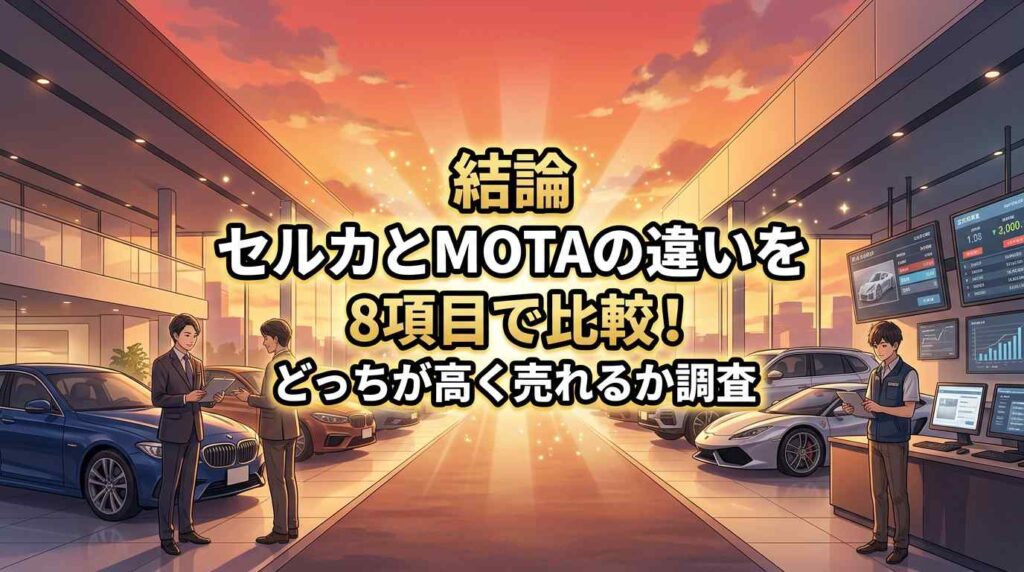 【結論】セルカとMOTAの違いを8項目で比較！どっちが高く売れるか調査