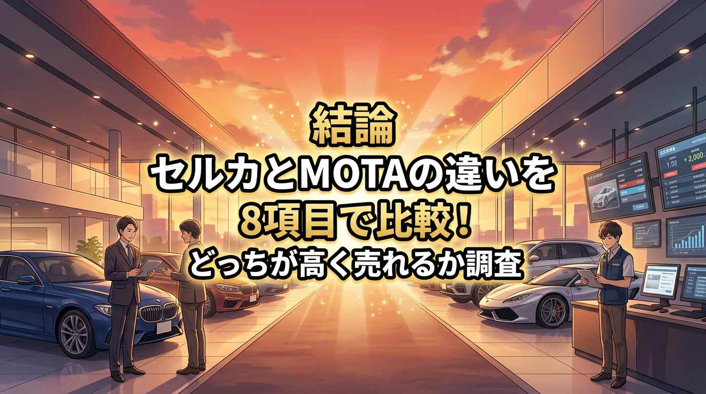 【結論】セルカとMOTAの違いを8項目で比較！どっちが高く売れるか調査