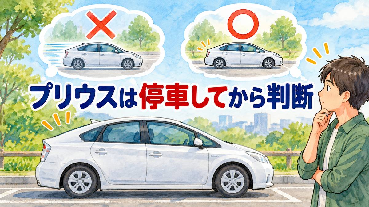 プリウスは停車してから判断