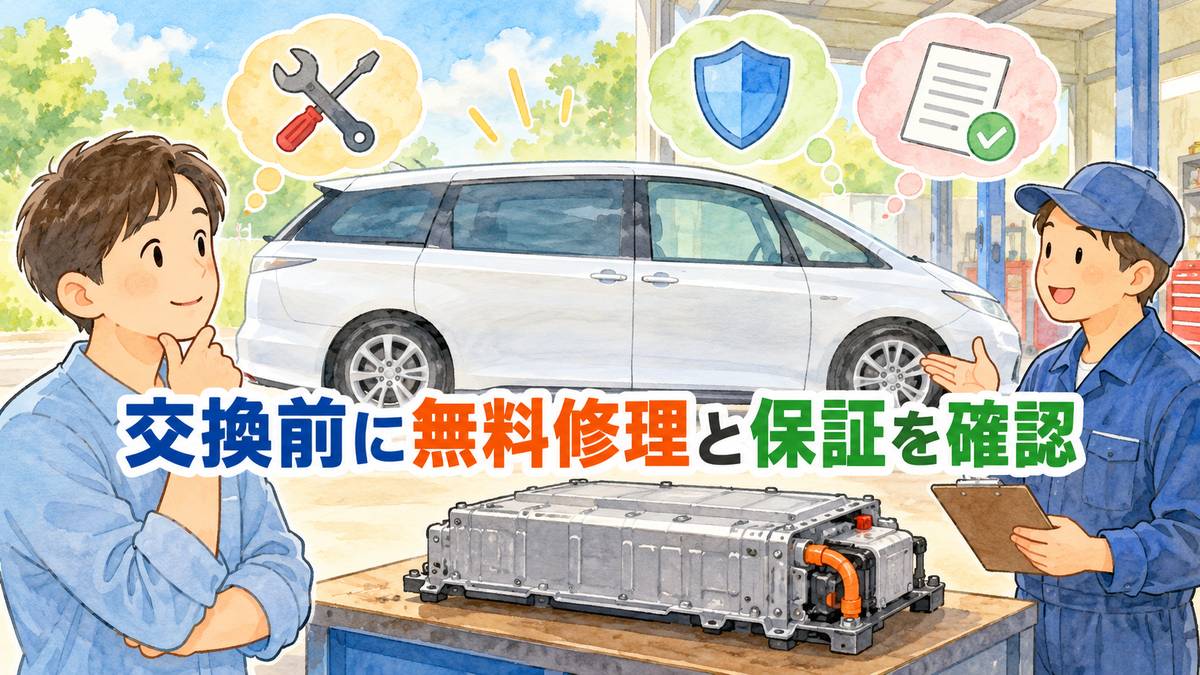 交換前に無料修理と保証を確認