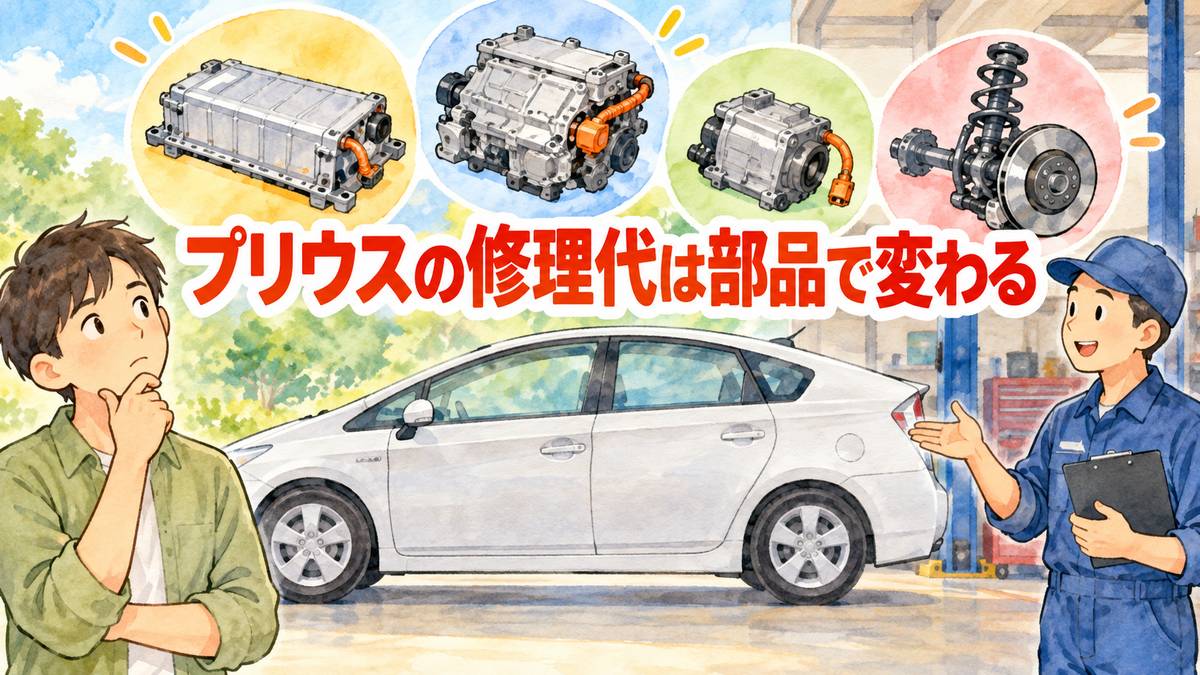 プリウスの修理代は部品で変わる