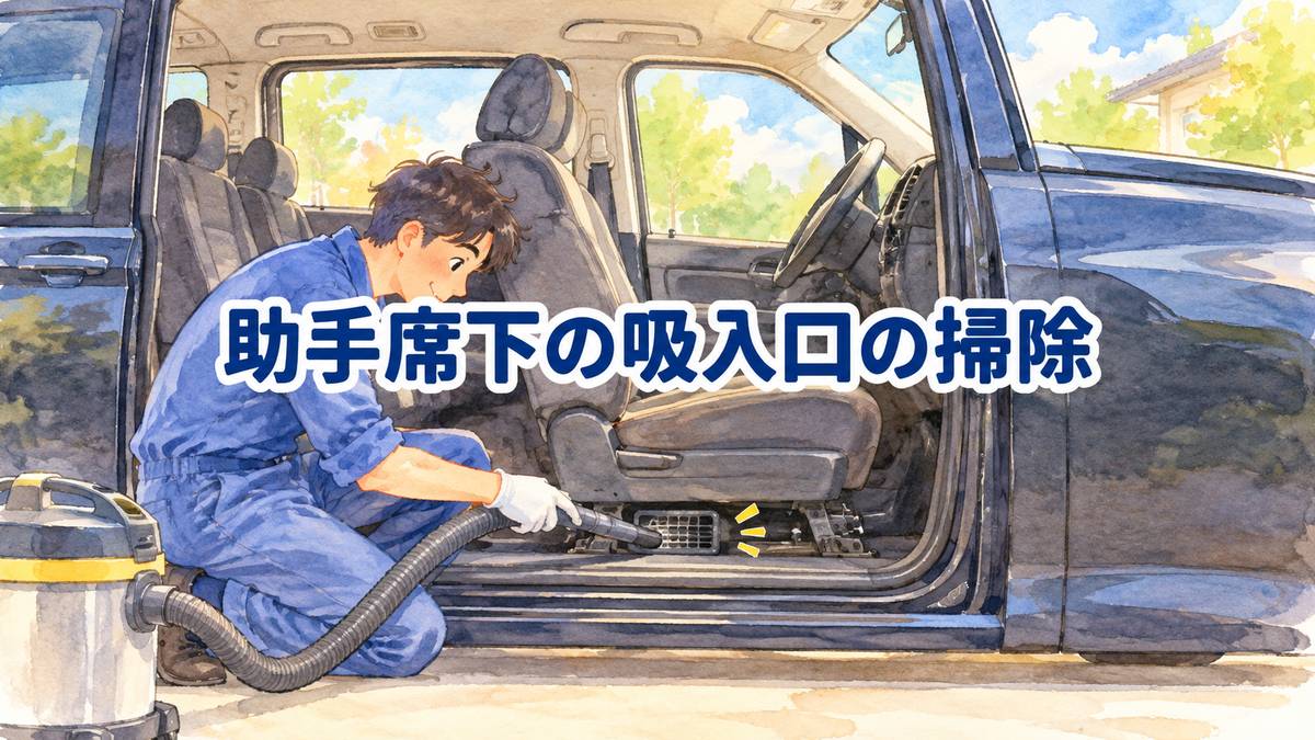 助手席下の吸入口の掃除