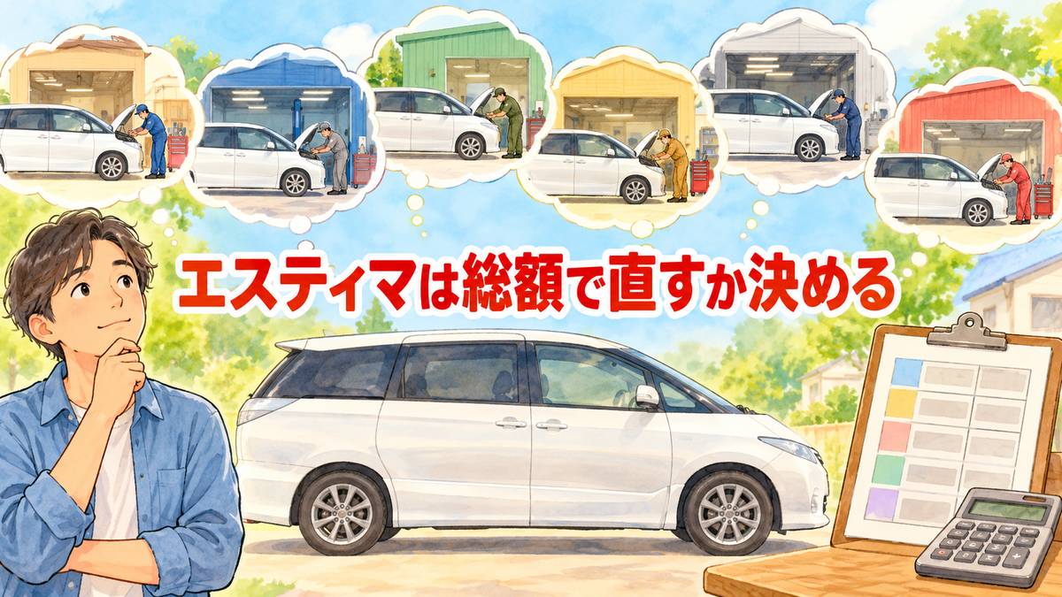 エスティマは総額で直すか決める
