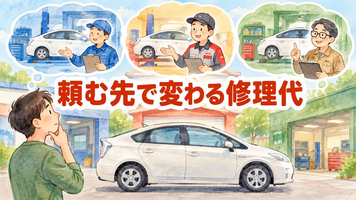 頼む先で変わる修理代
